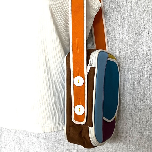 Color Block Cross Body Bag Satchel Purse Retro Style by Phonak Hearing Aid Case - Picture 4 of 5